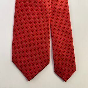 DOLCEPUNTA Red Black Polka Dot Silk Tie